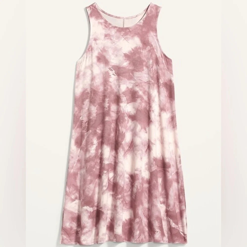 Sleeveless Jersey-Knit Swing  Dress